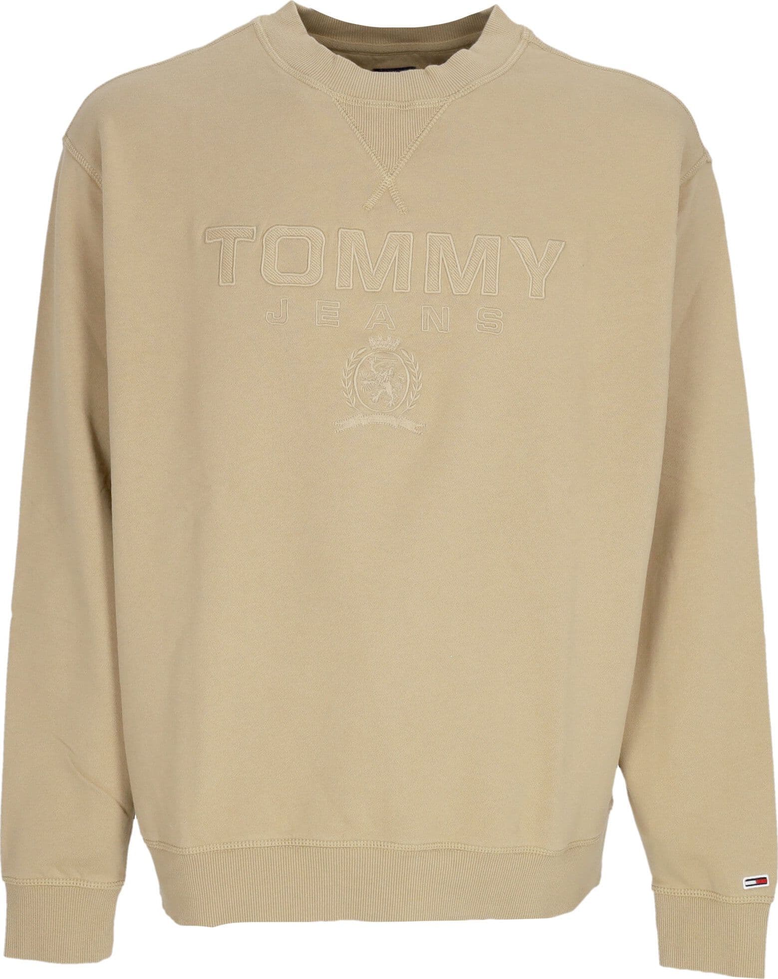 Tommy Hilfiger Felpa Leggera Girocollo Uomo Logo Crewneck Relic Tan