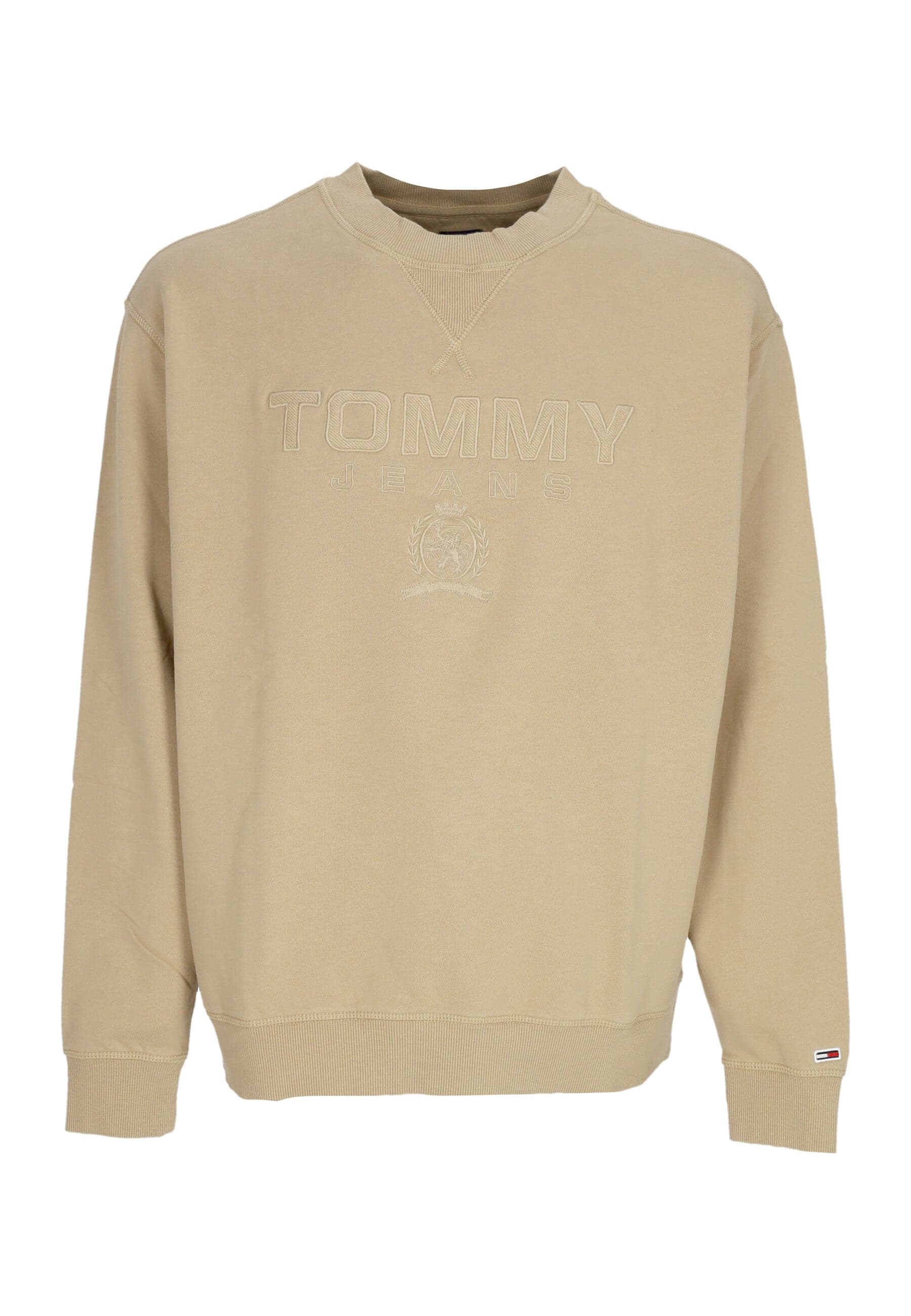 Tommy Hilfiger Felpa Leggera Girocollo Uomo Logo Crewneck Relic Tan - 3