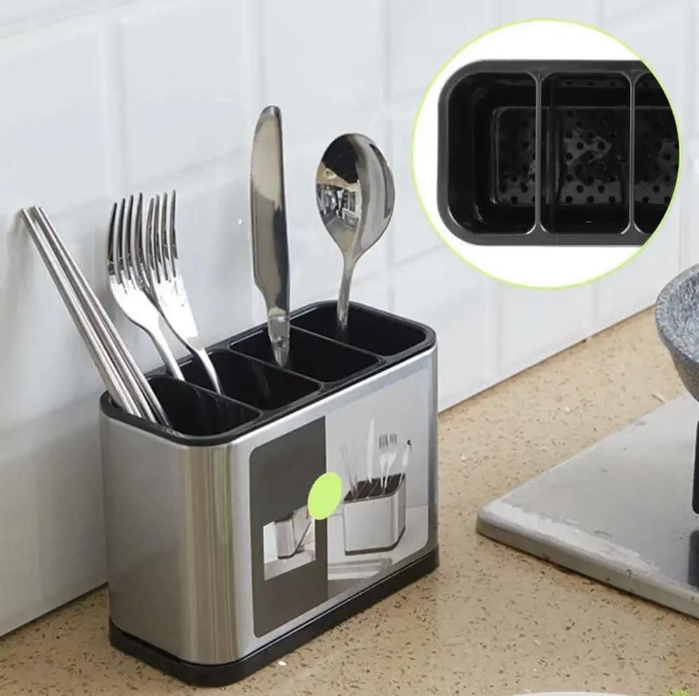 SCOLAPOSATE IN ACCIAIO PER ORGANIZZARE UTENSILI DA CUCINA PORTAPOSATE DESIGN MODERNO - 7