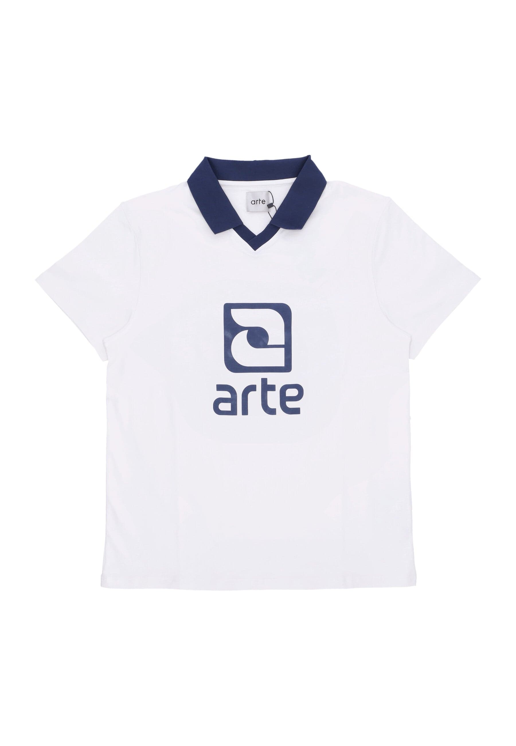 ARTE Polo Manica Corta Uomo Logo Collar Tee White/navy