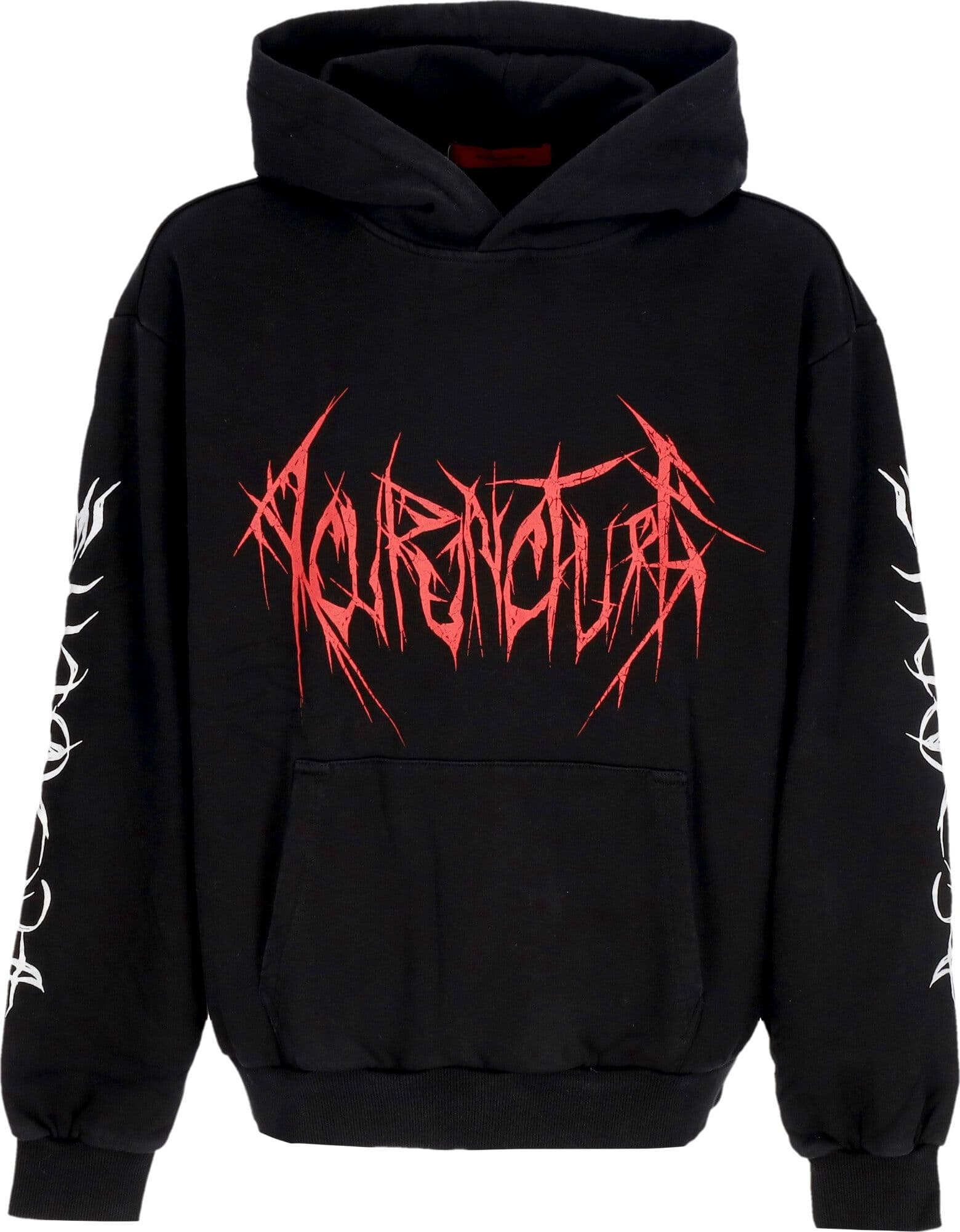 ACUPUNCTURE Felpa Leggera Cappuccio Uomo Knife Mark Hoodie Black - 3