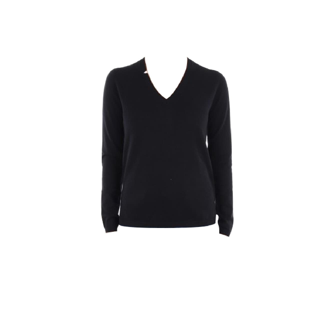 SUN68 Sun68 - V Neck Solid L/s Nero K30201 – BLACK