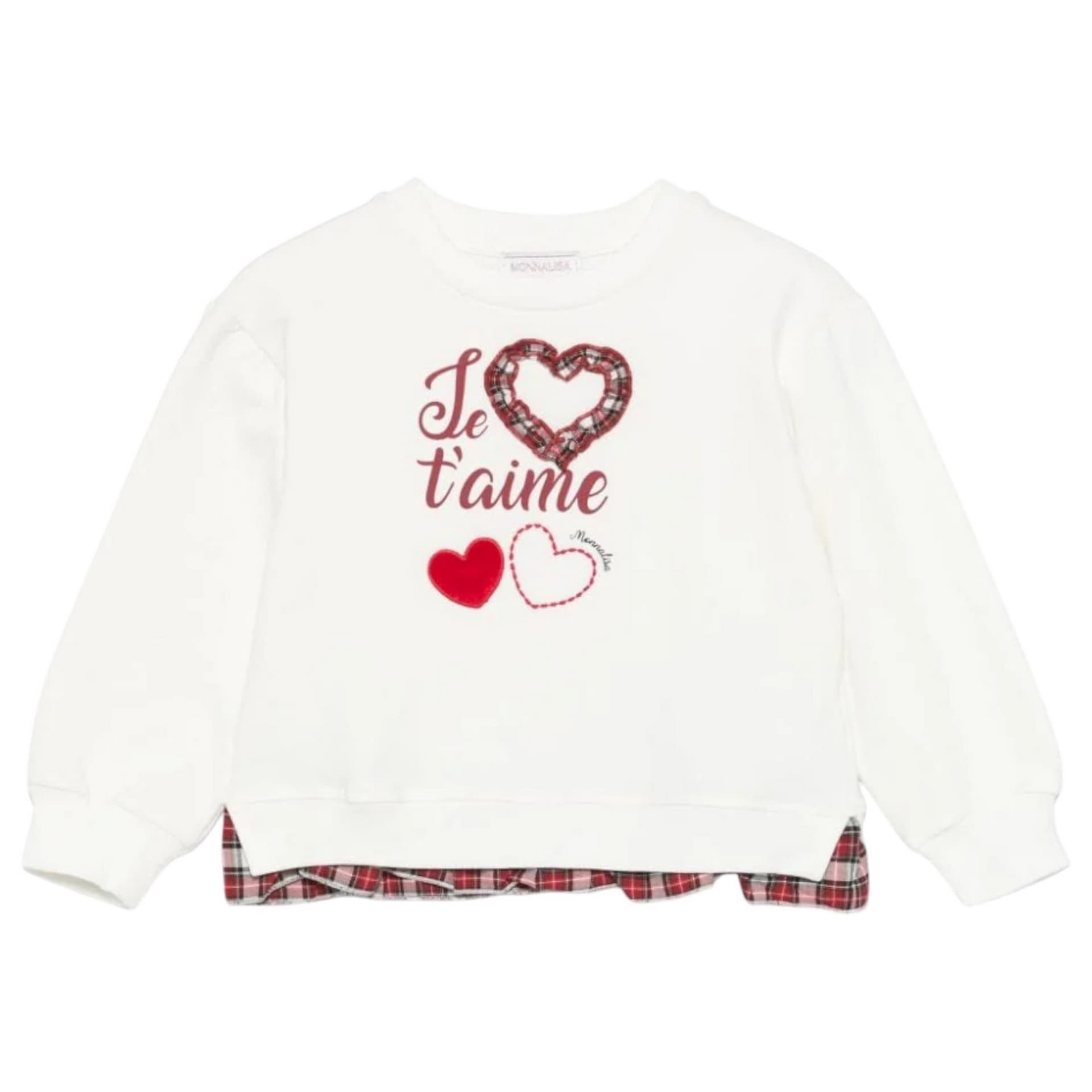 MONNALISA Monnalisa - Felpa Panna 001 Logo Rosso 19D639 4001 - 4