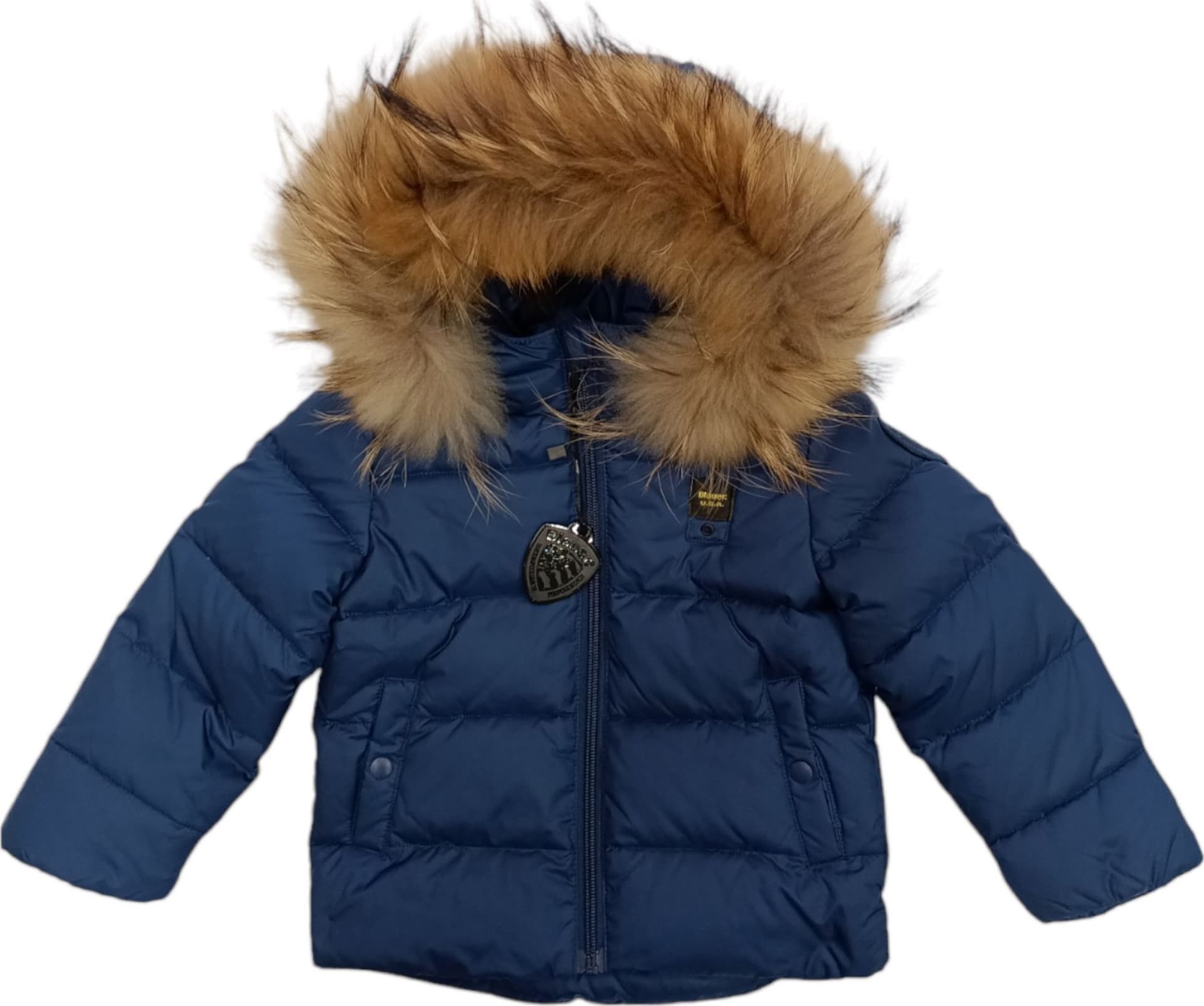 Blauer  - Piumino 891 Blu C/pelliccia 24WBBXC02550 - 4