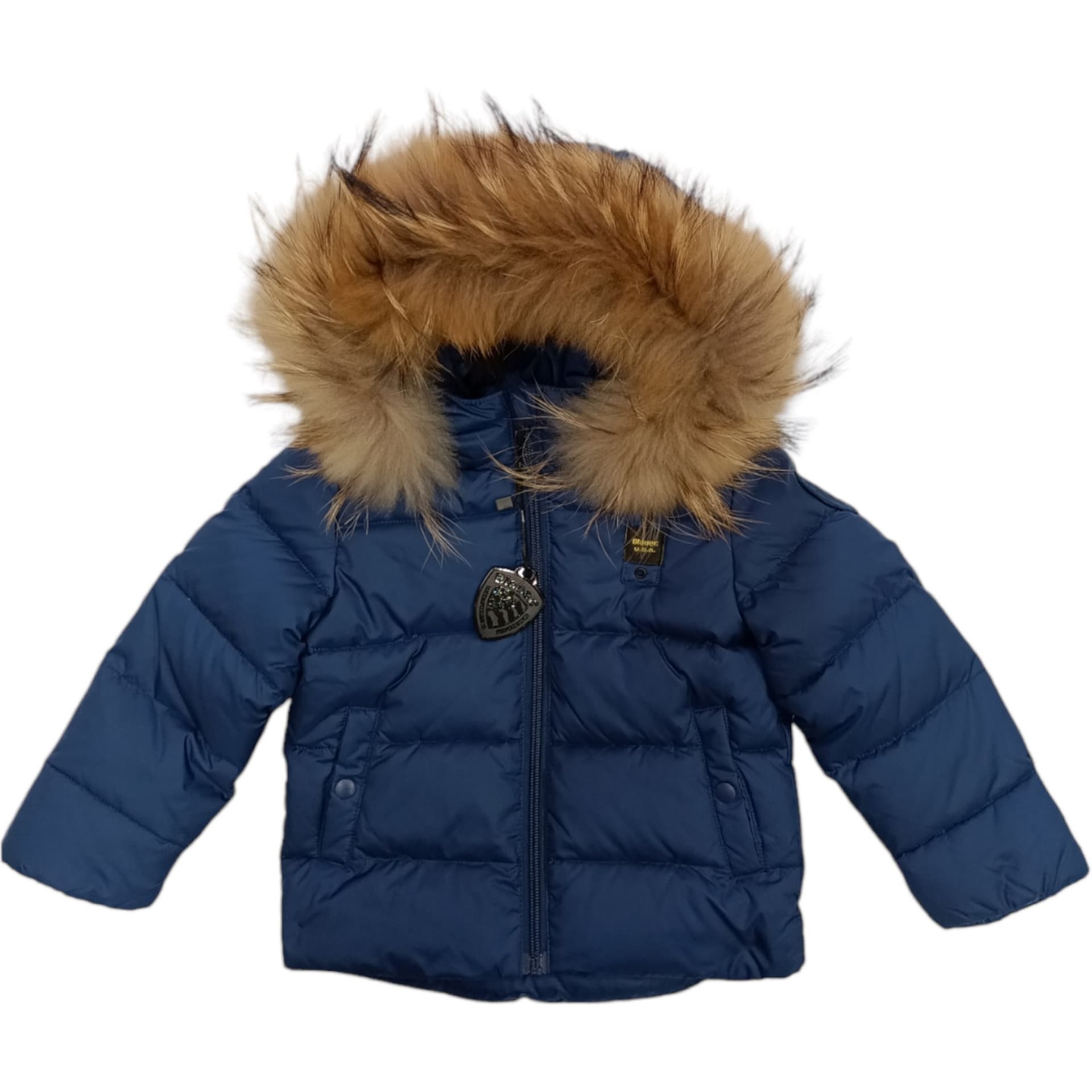 Blauer  - Piumino 891 Blu C/pelliccia 24WBBXC02550 - 4