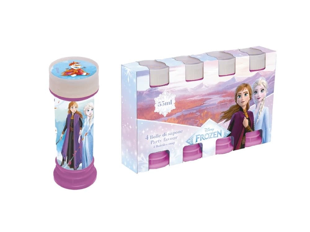 BOLLE DI SAPONE 60ML A TEMA FROZEN SET DA 4 PZ BOMBONIERA FESTA GIOCO BAMBINE 253275 - 2