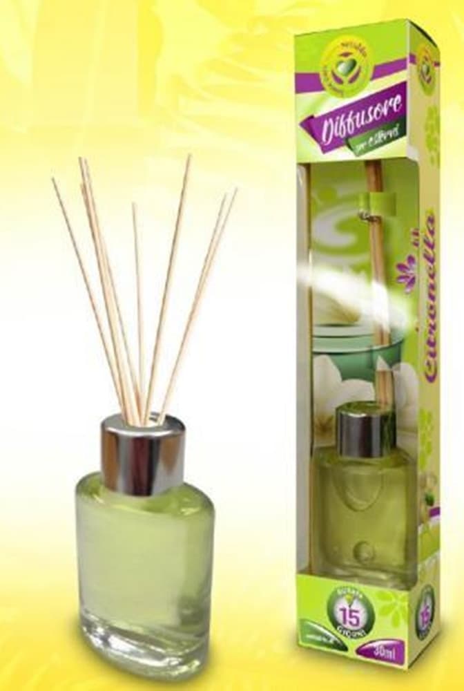 SET 12PZ DIFFUSORE PROFUMATO CON BASTONCINI DA 30 ML CITRONELLA PER ESTERNI 40047SE - 2