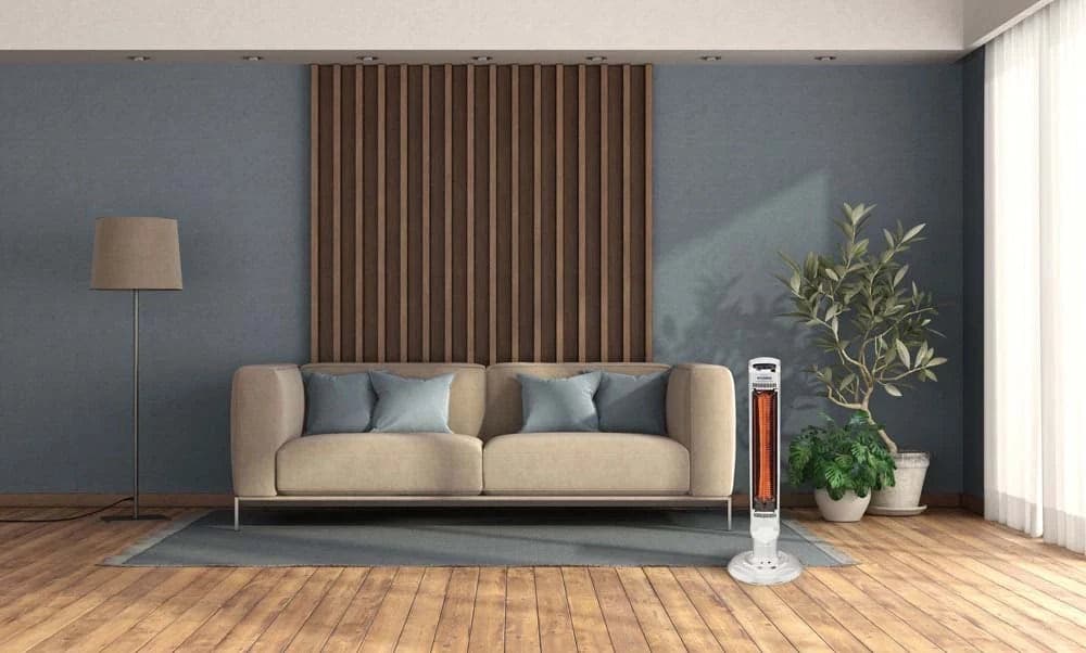 Stufa a torretta al carbonio da tavolo con oscillazione automatica ed elevato potere riscaldante in Stufe elettriche Decor Space - Altamura, commercioVirtuoso.it