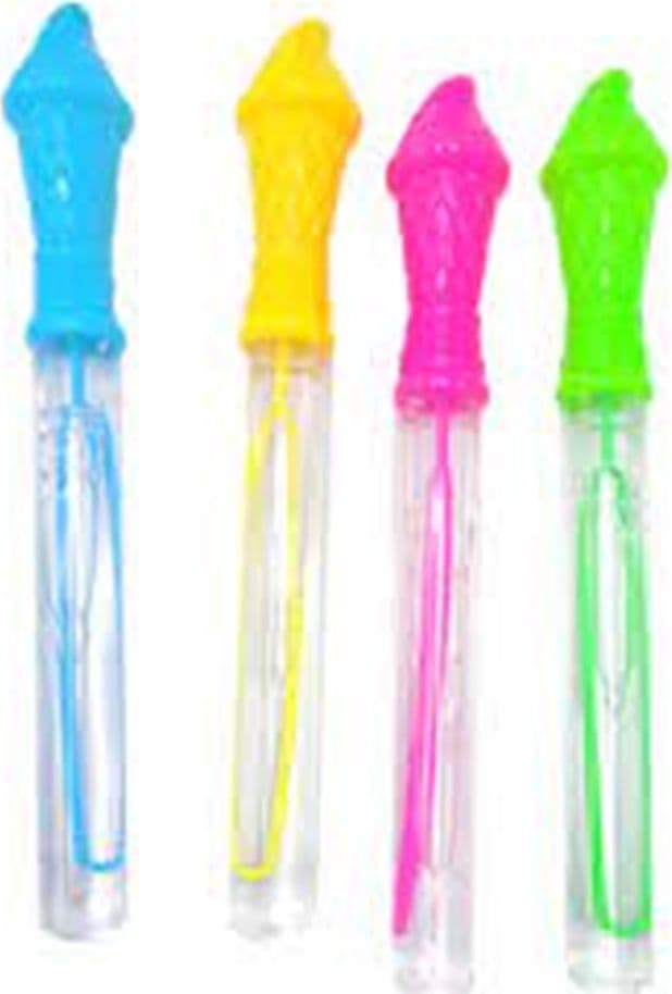 SET 3 PZ TUBO BACCHETTA PER BOLLE DI SAPONE 27,5CM 60ML FORMA CONO GELATO 4 COLORI 6560329 - 3