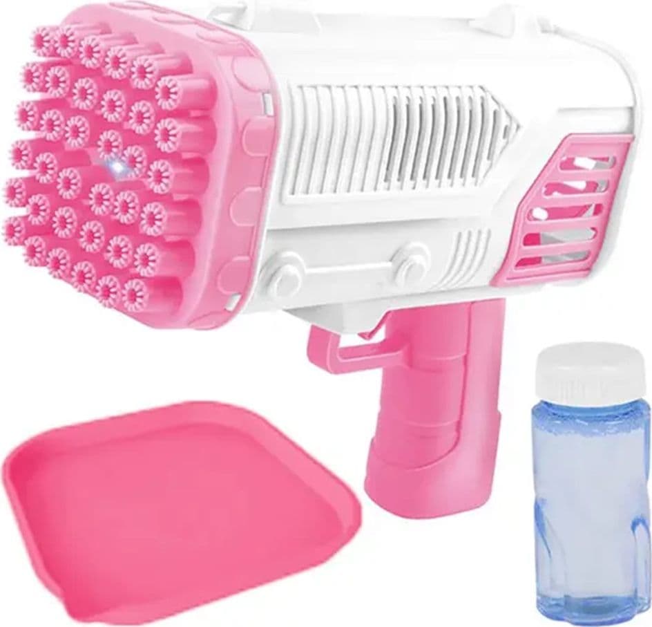 PISTOLA SPARABOLLE DI SAPONE A 36 FORI DA 50ML A PILE GIOCO PER BAMBINI 2 COLORI 807632 - 19