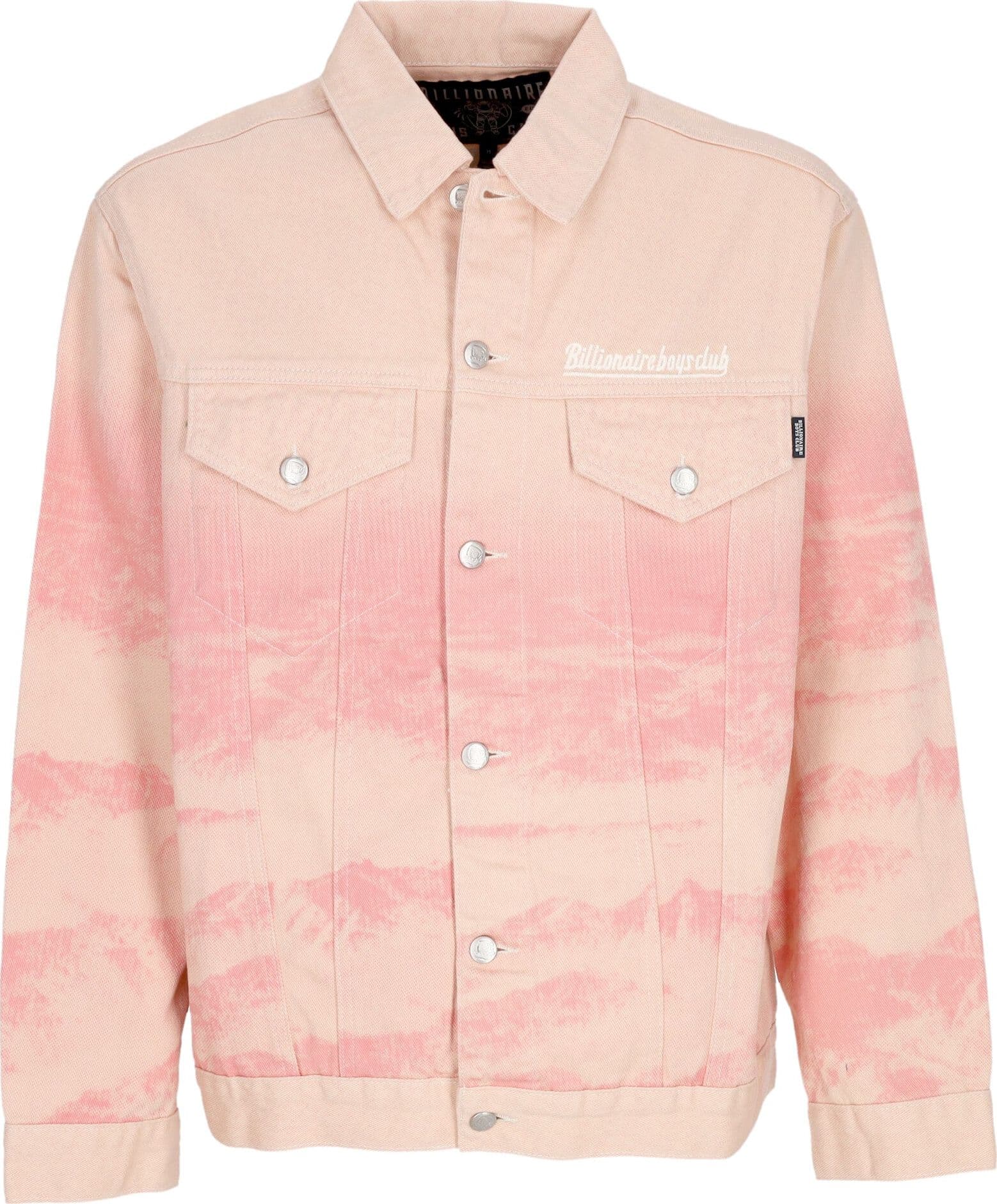 BILLIONAIRE BOYS CLUB Giubbotto Jeans Uomo Mountain Print Astro Denim Jacket Pink - 5