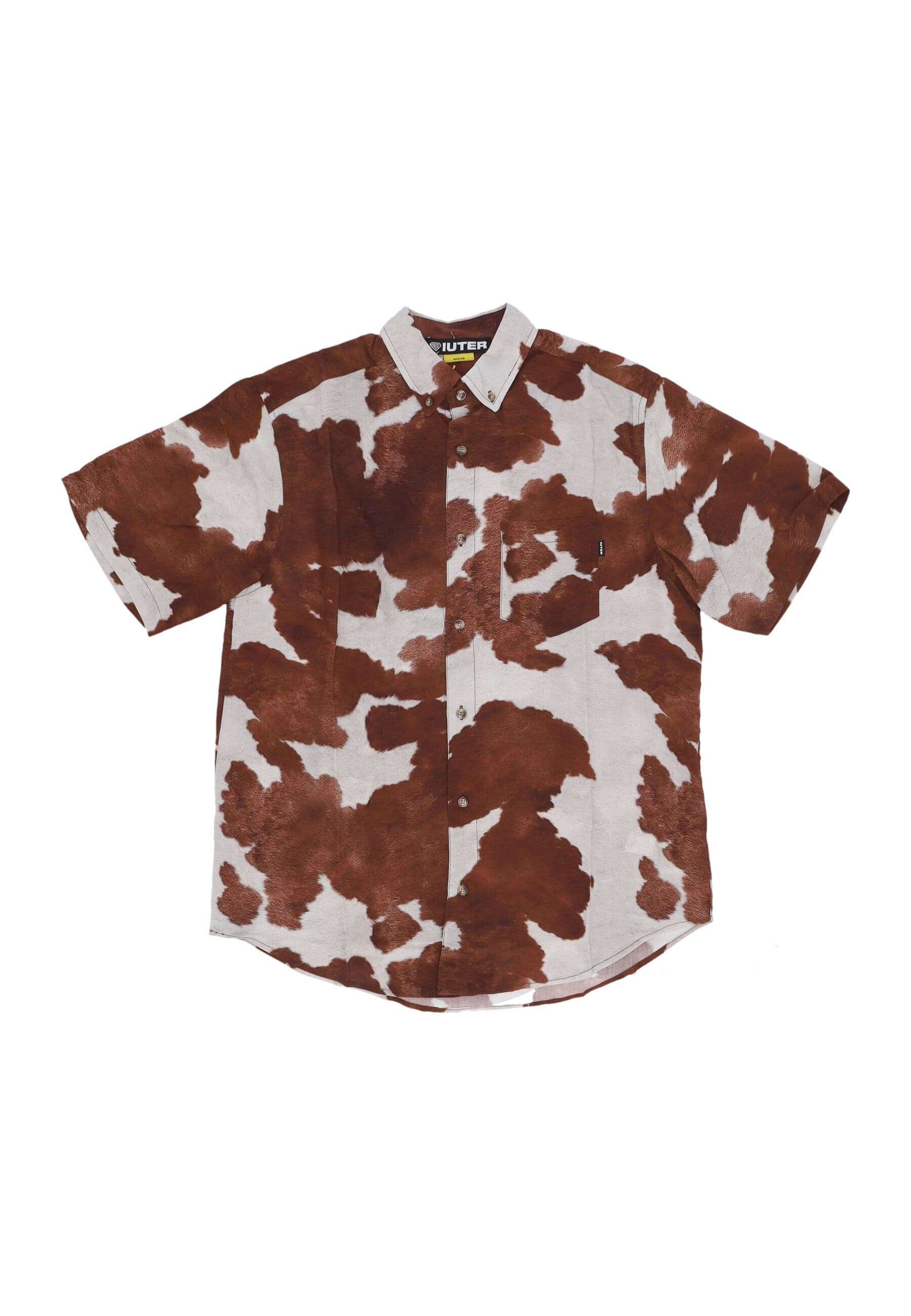 IUTER Camicia Manica Corta Uomo Cow Regular S/s Shirt White
