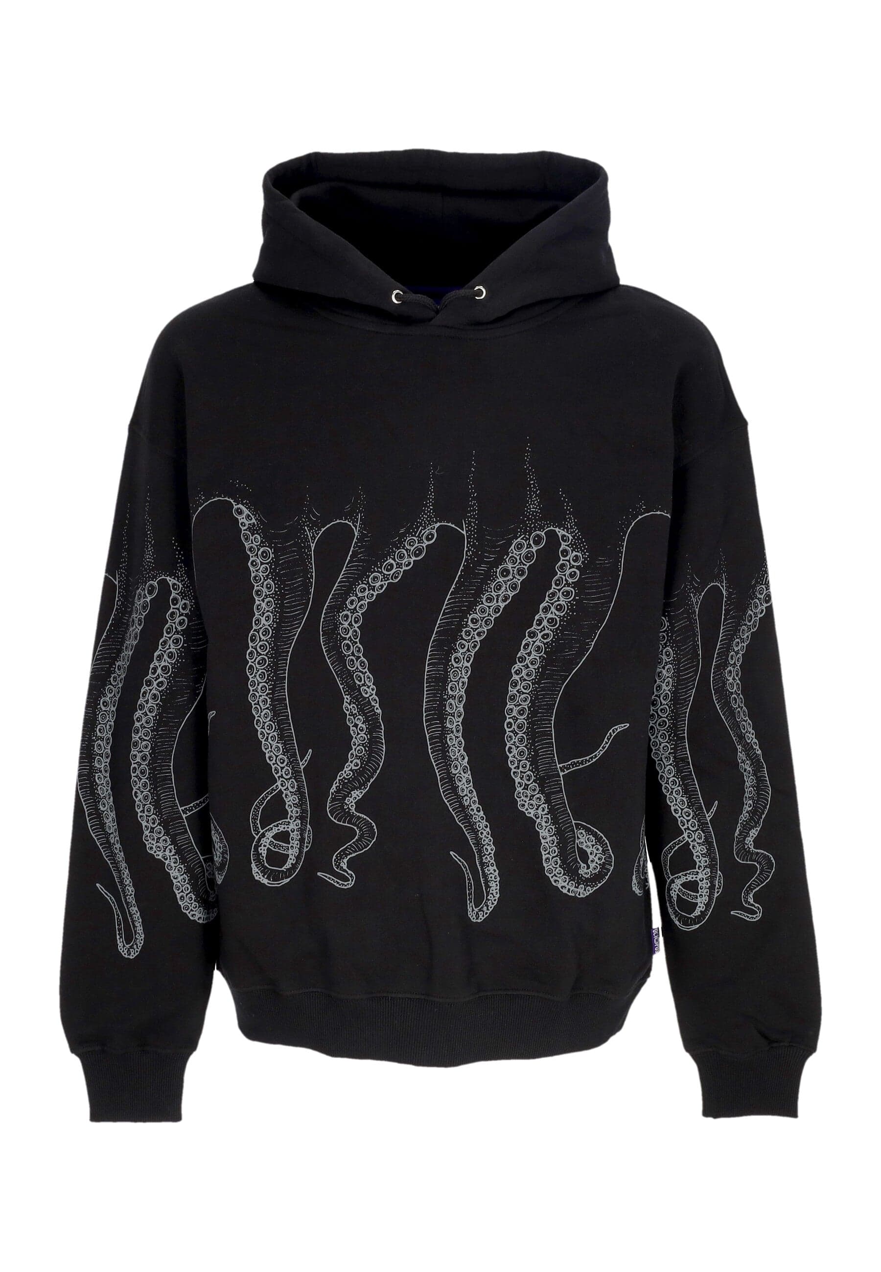 OCTOPUS Felpa Leggera Cappuccio Uomo Outline Hoodie Black - 3