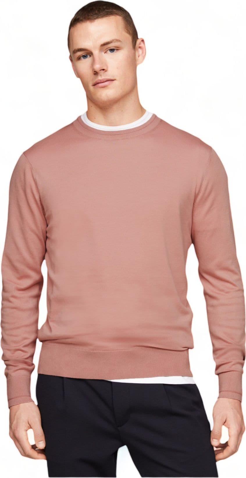 Tommy Hilfiger  - Girocollo In Cotone E Lyocell Con Bandierina Ricamata Polso MW0MW33524 TQY ROSA – PINK
