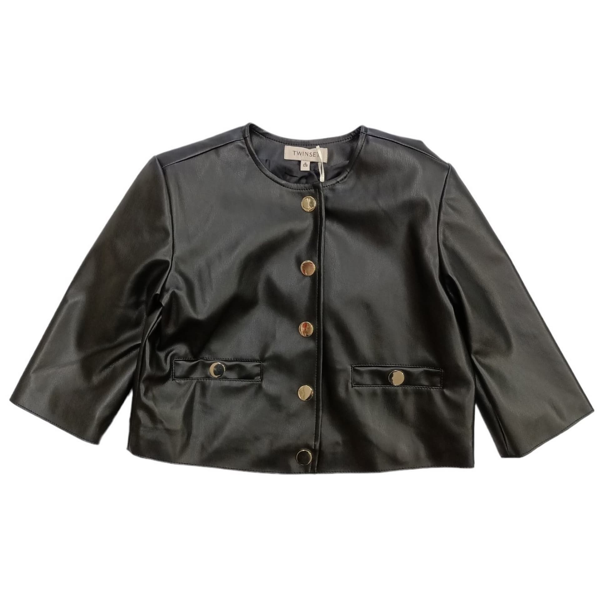 TWINSET Twinset - Giacca Nera 00006 Ecopelle 231GJ2Q20 - 4