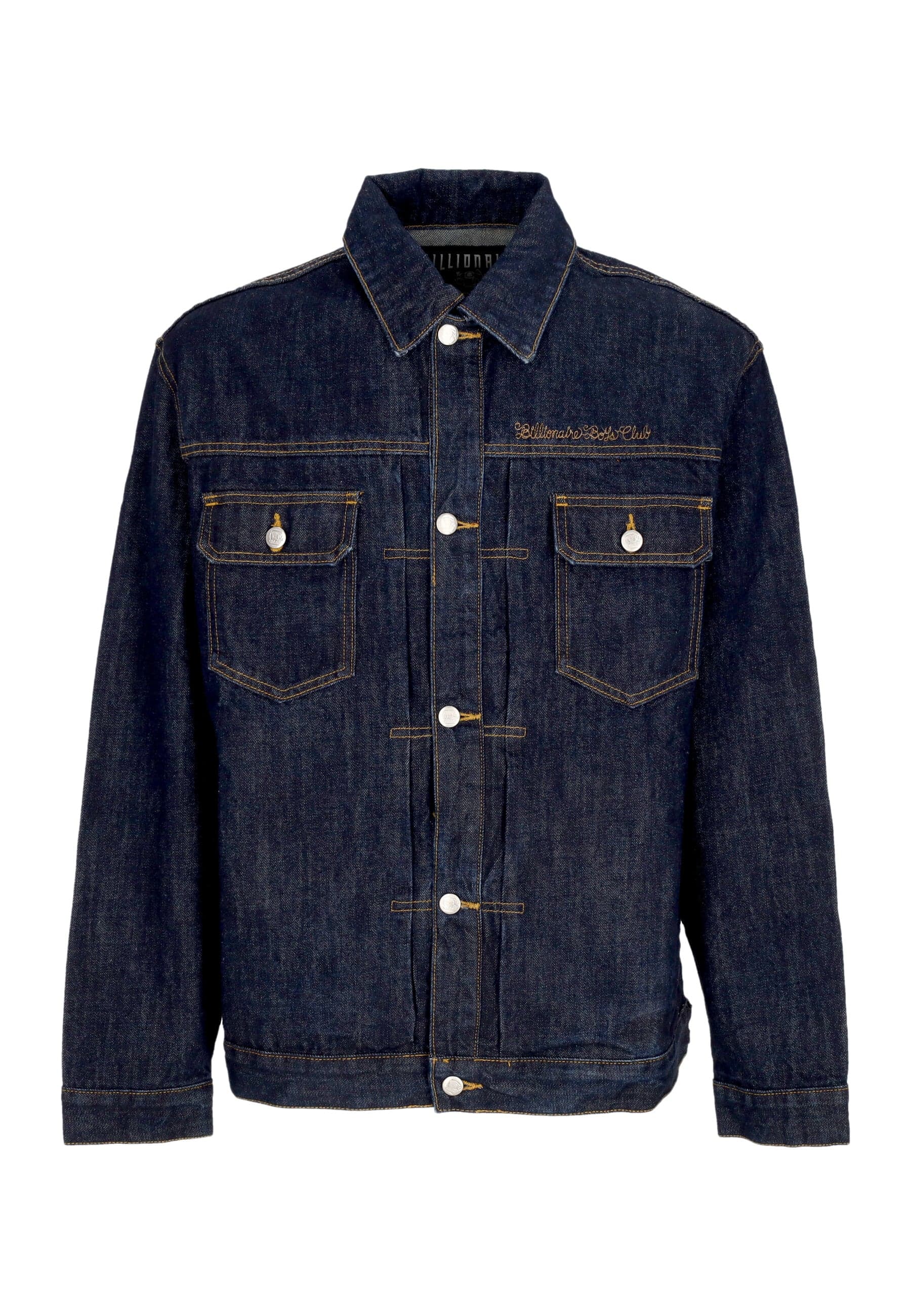 BILLIONAIRE BOYS CLUB Giubbotto Jeans Uomo Script Logo Denim Jacket Indigo - 5