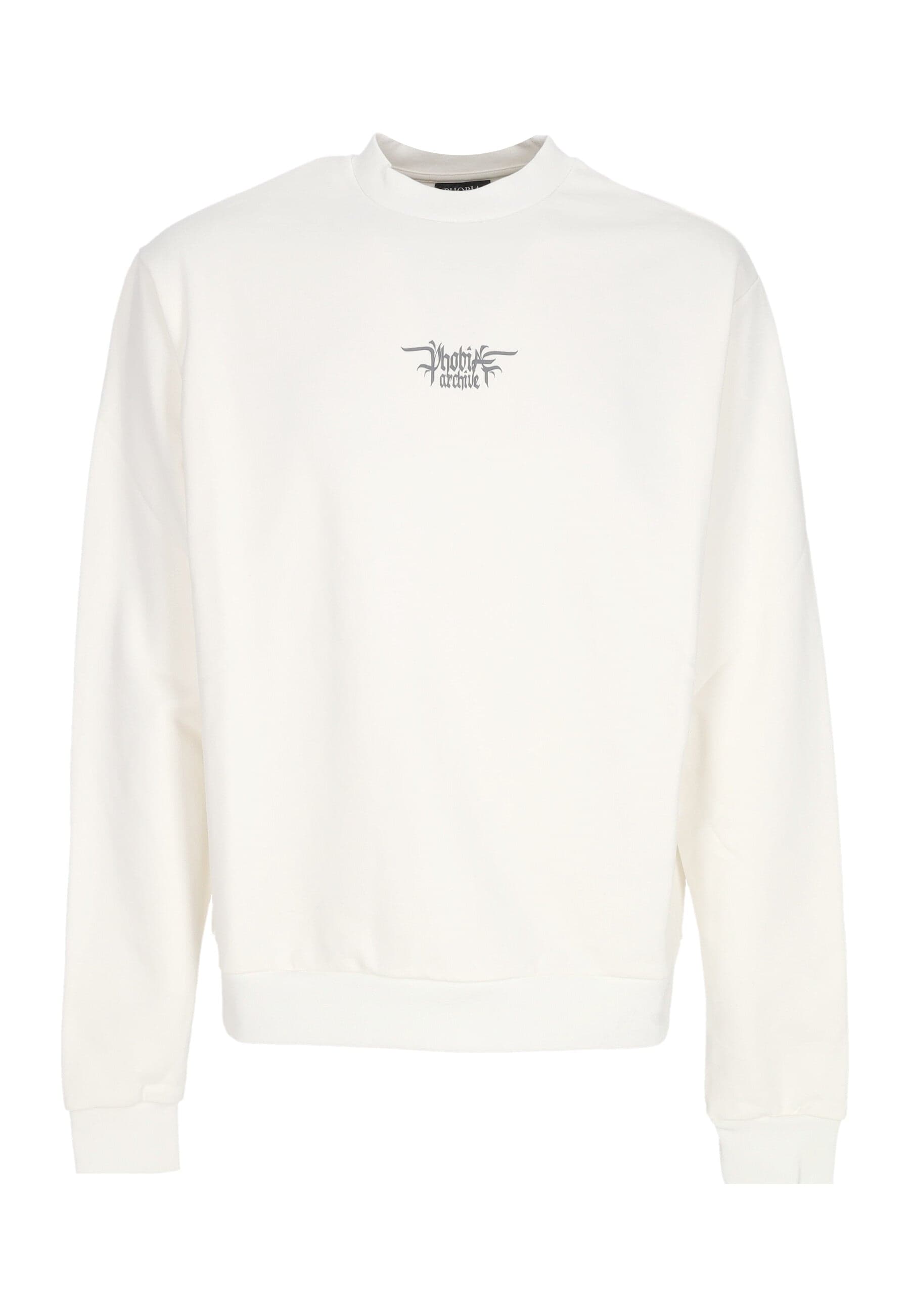 PHOBIA Felpa Leggera Girocollo Uomo Foggy Logo Crewneck White - 3
