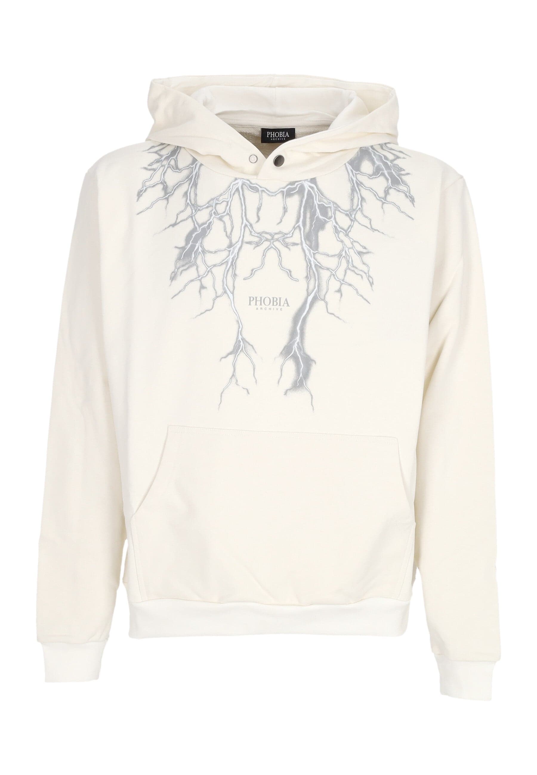 PHOBIA Felpa Leggera Cappuccio Uomo White Lightning Hoodie White - 3