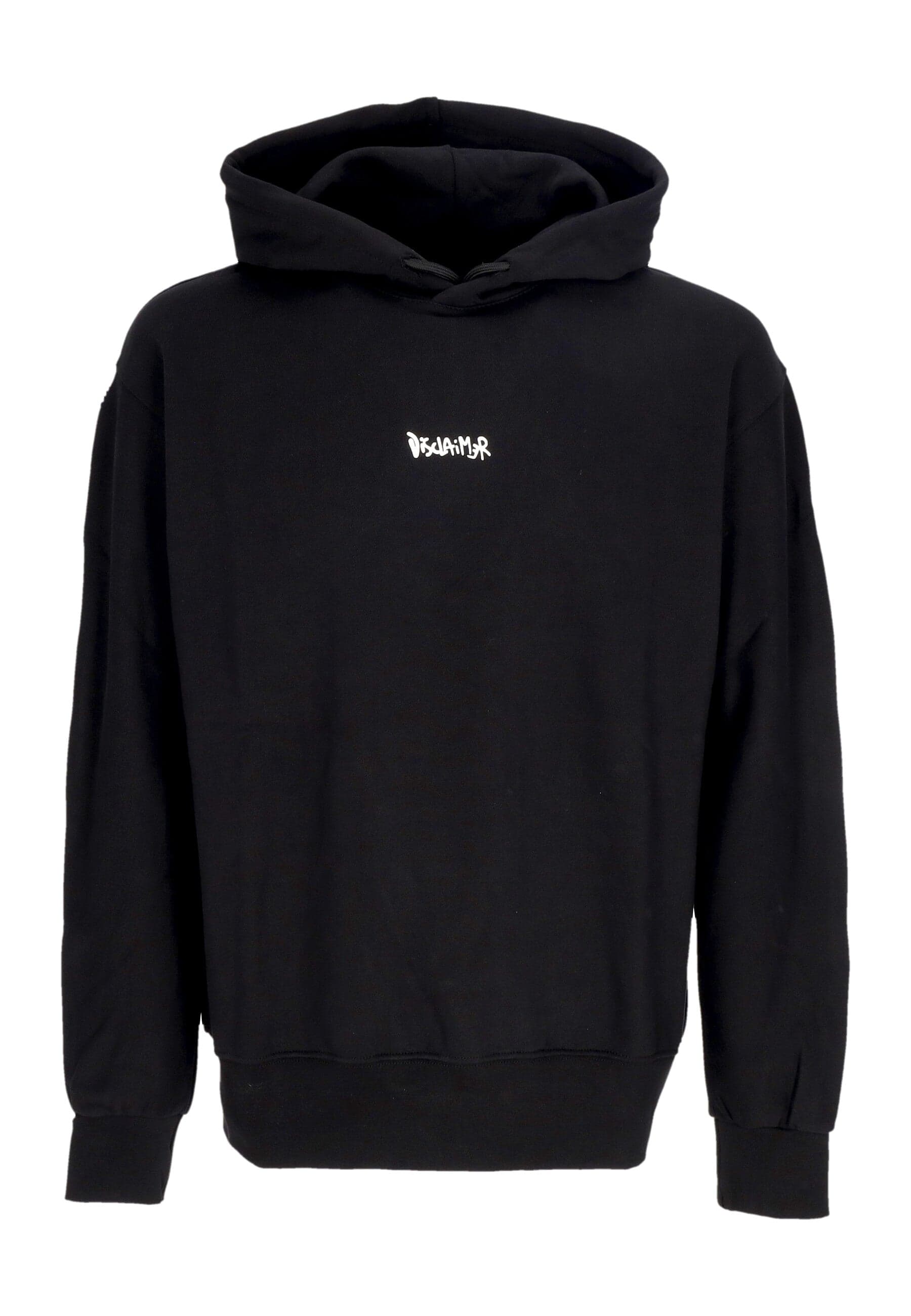 DISCLAIMER Felpa Leggera Cappuccio Uomo Logo Hoodie Black/st. White - 3