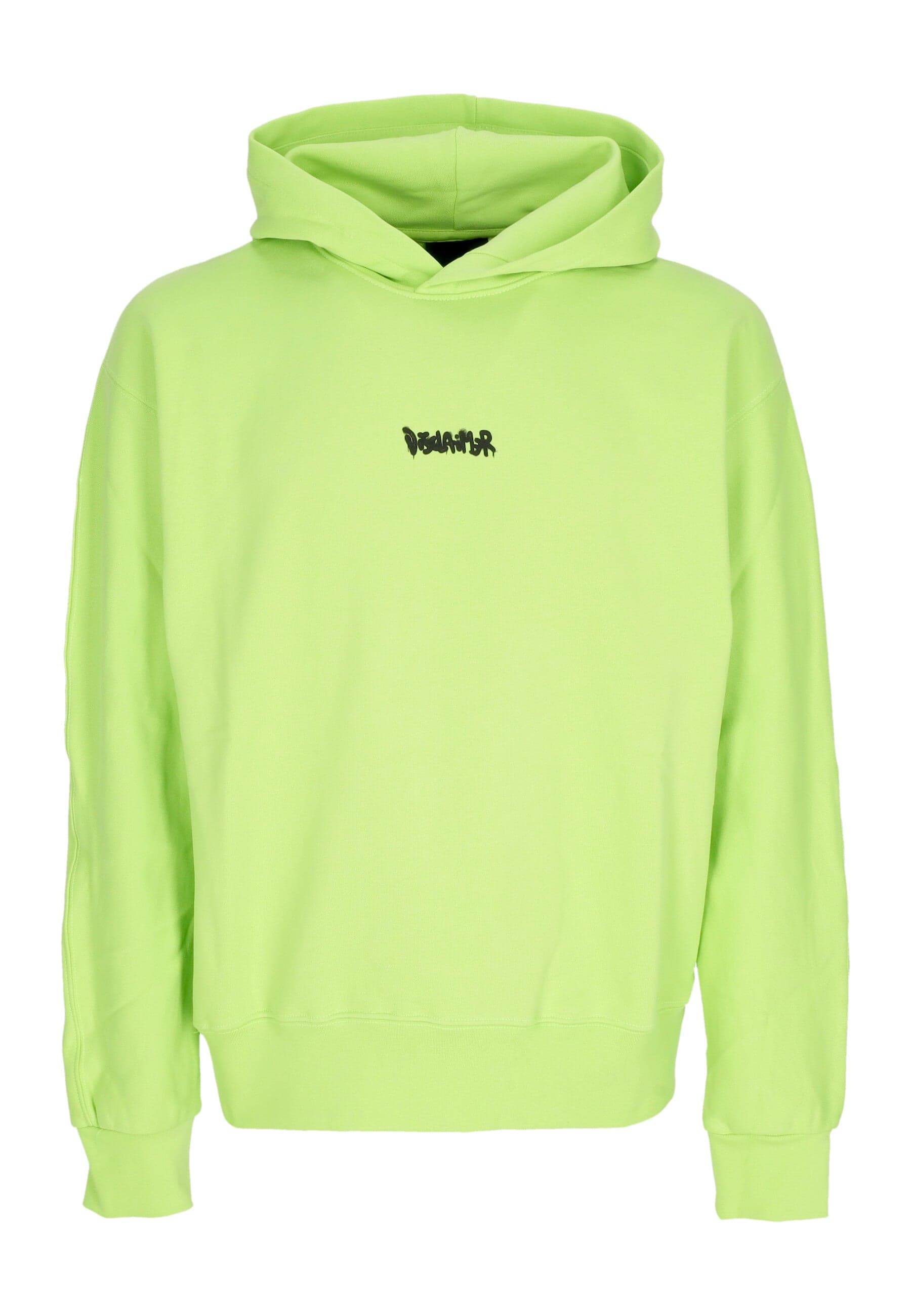 DISCLAIMER Felpa Leggera Cappuccio Uomo Mini Logo Hoodie Lime - 3