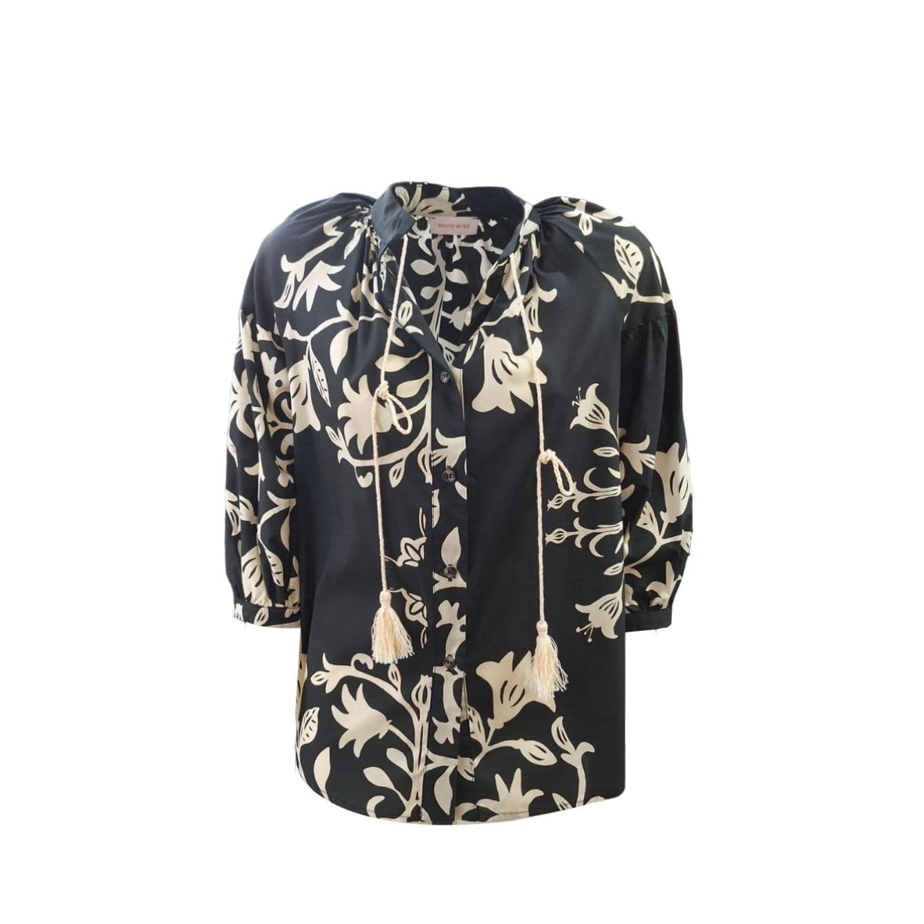 WHITE WISE White Wise - Blusa Fantasia Bianco/nero WW29954 - 2