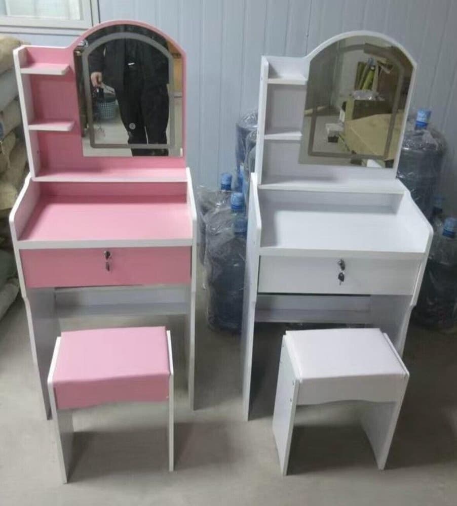 TOILETTE POSTAZIONE TRUCCO CON SGABELLO MODERNO SPECCHIO CON LUCE LED TOUCH 2 COLORI - 6