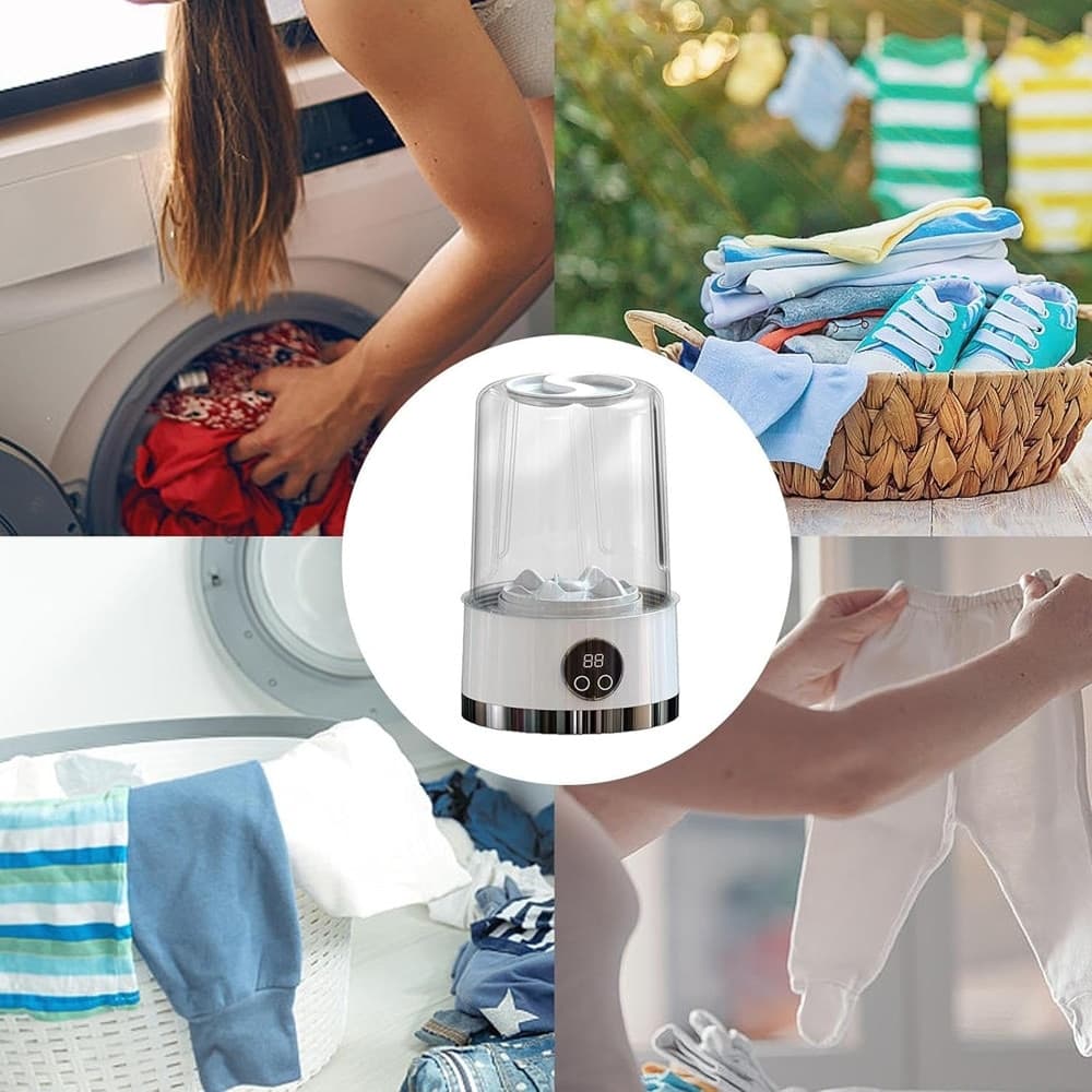 LAVATRICE PORTATILE PULIZIA MUTANDE SILENZIOSA WIRELESS PER DORMITORI CAMPEGGIO VIAGGIO - 21