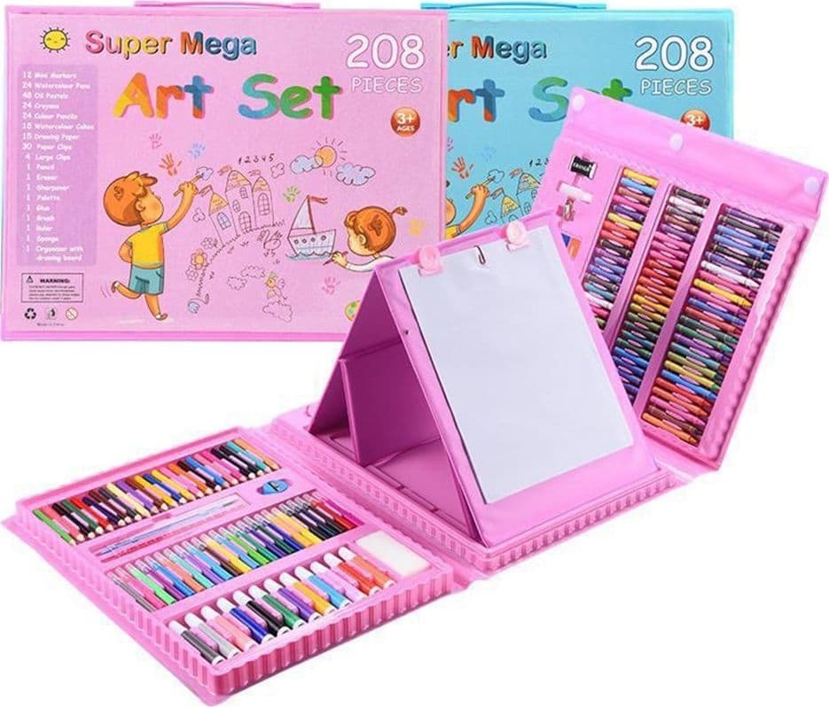 SET DA COLORARE DA 208 PZ ASTUCCIO PER PITTURA SCATOLA DI COLORI REGALO PER BAMBINI - 8