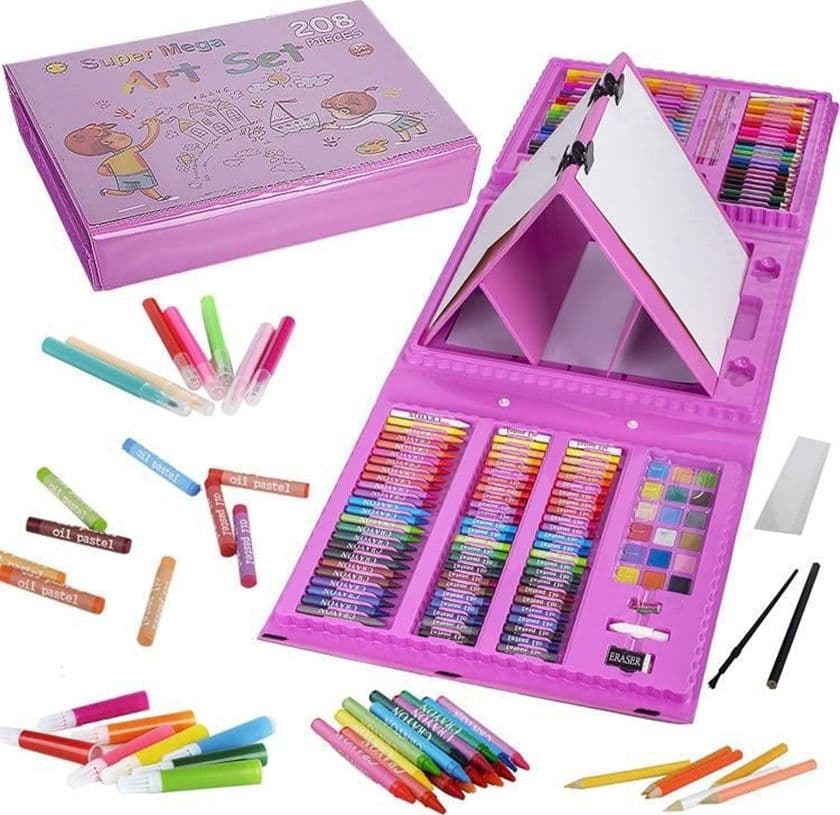 SET DA COLORARE DA 208 PZ ASTUCCIO PER PITTURA SCATOLA DI COLORI REGALO PER BAMBINI - 10