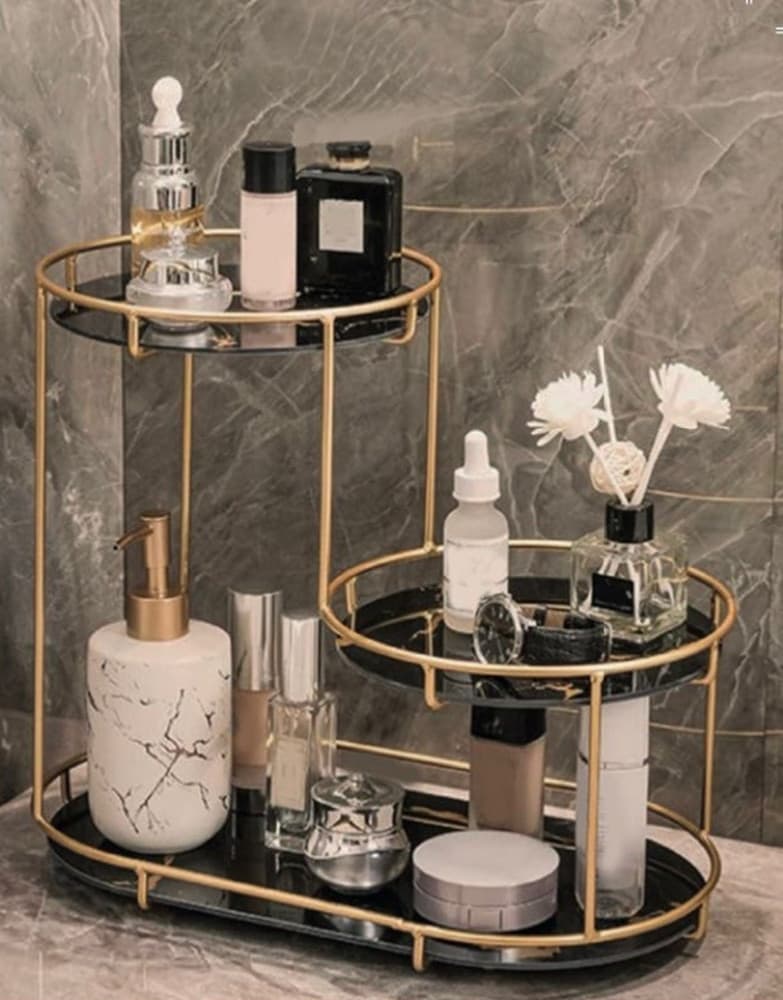 SCAFFALE PER TRUCCO PER COSMETICI PROFUMI CURA DELLA PELLE ELEGANTE MODERNO DUE COLORI - 22