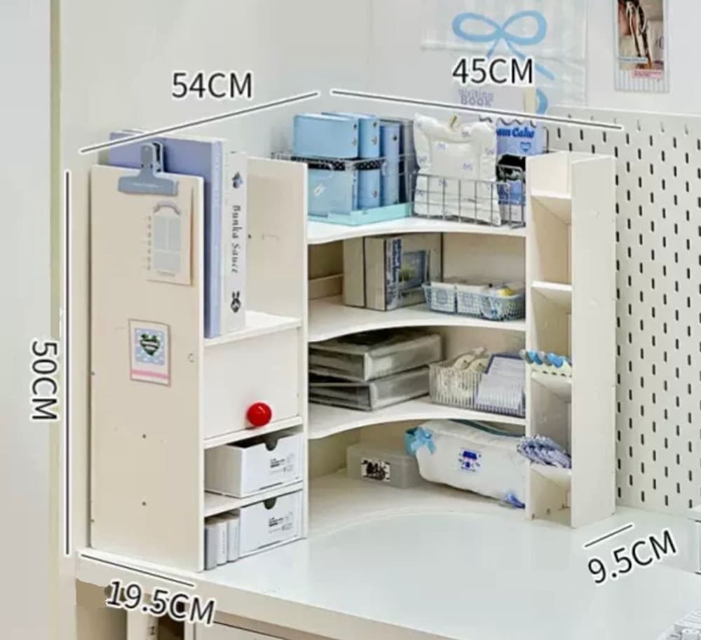 SCAFFALE ANGOLARE PER SCRIVANIA DORMITORI STUDENTI TRIANGOLARE MULTISTRATO LIBRERIA A STRATI - 5