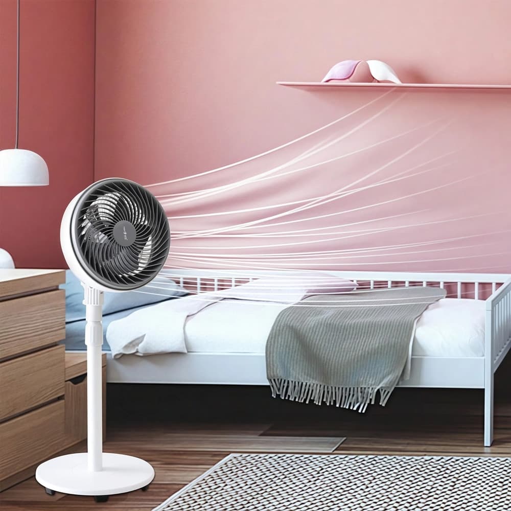 VENTILATORE A PIANTANA 90 W CON MOTORE CCA 3 VELOCITÀ ALTEZZA 100CM 5 PALE DA 10” - 10