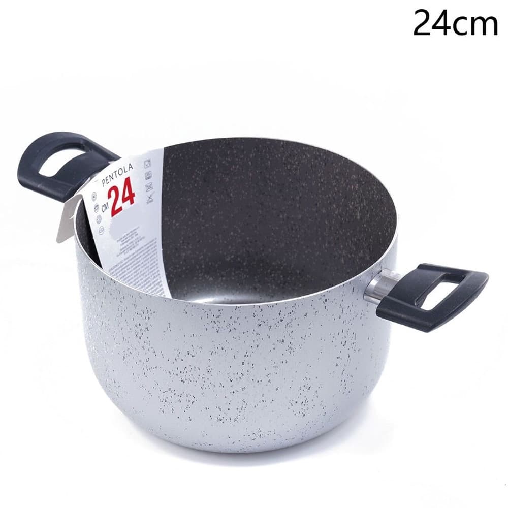 CASSERUOLA PENTOLA CON 2 MANICI ANTIADERENTE DIAMETRO 14/16/24/26 CM UTENSILE PER CUCINARE - 7
