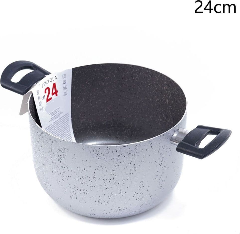 CASSERUOLA PENTOLA CON 2 MANICI ANTIADERENTE DIAMETRO 14/16/24/26 CM UTENSILE PER CUCINARE - 5