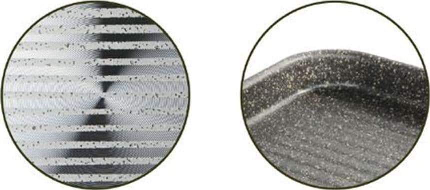 BISTECCHIERA QUADRATA 31.5 CM PIETRA ANTIADERENTE ANTIGRAFFIO CON MANICO NERO 041064M - 4