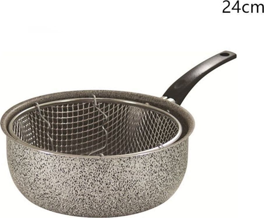 PENTOLA FRIGGITRICE IN ALLUMINIO RIVESTIMENTO ANTIADERENTE DA 24 CM CON MANICO 036640M - 2
