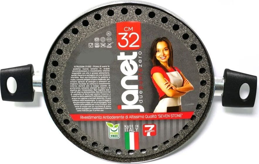 BISTECCHIERA GRILL CON MANICI Ø32CM IN ALLUMINIO CON RIVESTIMENTO ANTIADERENTE 042788M - 2