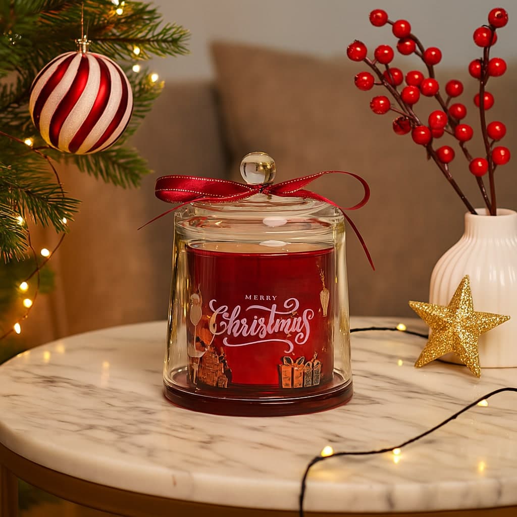 Candela profumata campana con confezione in vetro decorazioni e profumazione per ambienti in Diffusori di oli essenziali Decor Space - Altamura, commercioVirtuoso.it