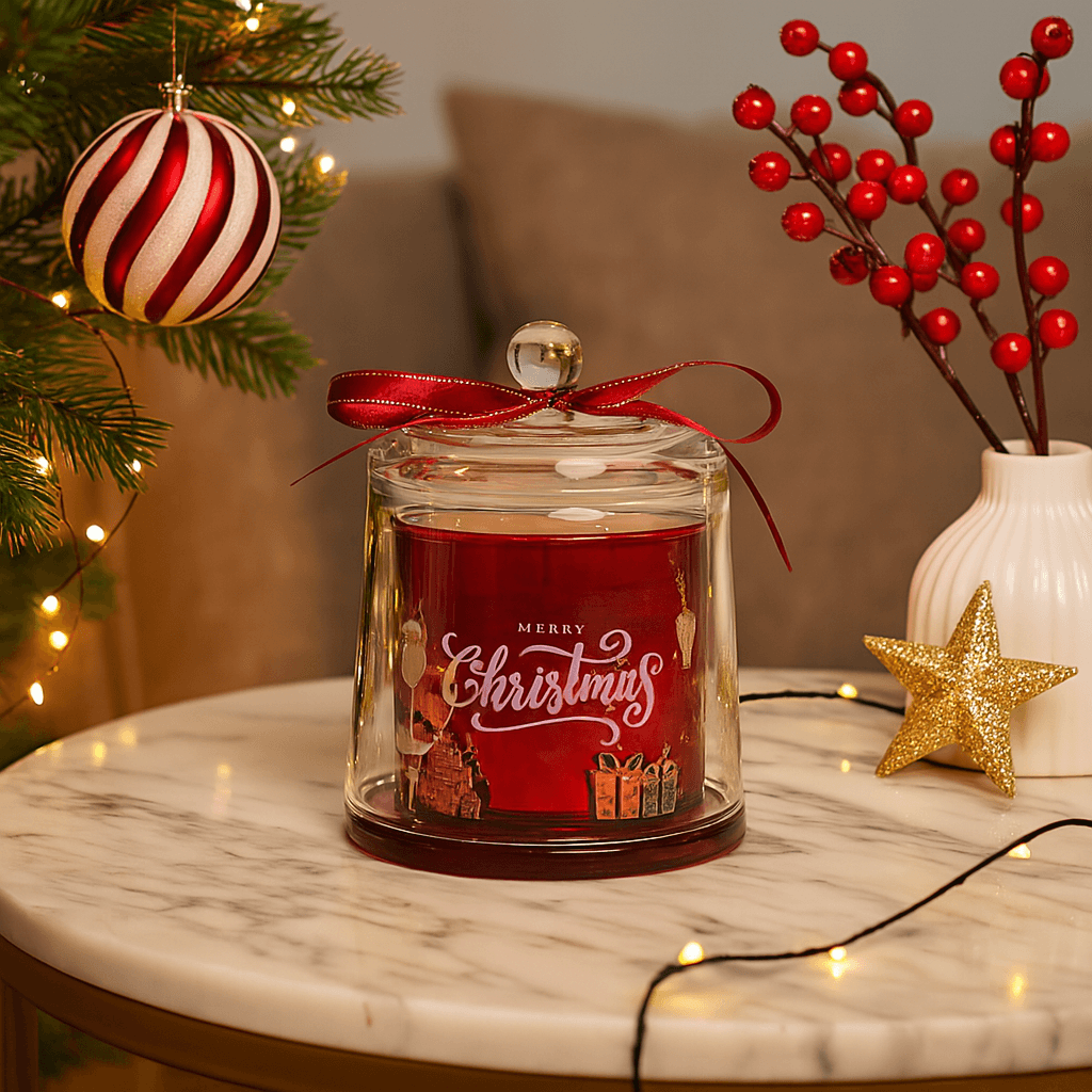 Candela profumata campana con confezione in vetro decorazioni e profumazione per ambienti in Diffusori di oli essenziali Decor Space - Altamura, commercioVirtuoso.it
