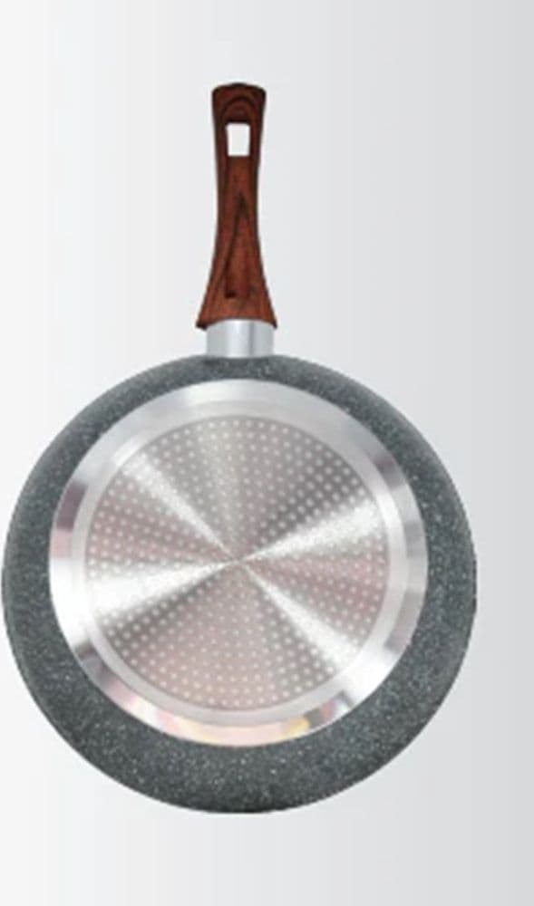 PADELLA RIVESTIMENTO ANTIADERENTE ANTIGRAFFIO PER INDUZIONE MANICO LEGNO DA Ø 18 A 26 CM - 7