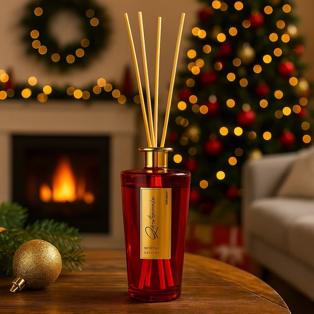 Diffusore di essenza in vetro rosso decorazione e profumazione per ambienti in Diffusori di oli essenziali Decor Space - Altamura, commercioVirtuoso.it