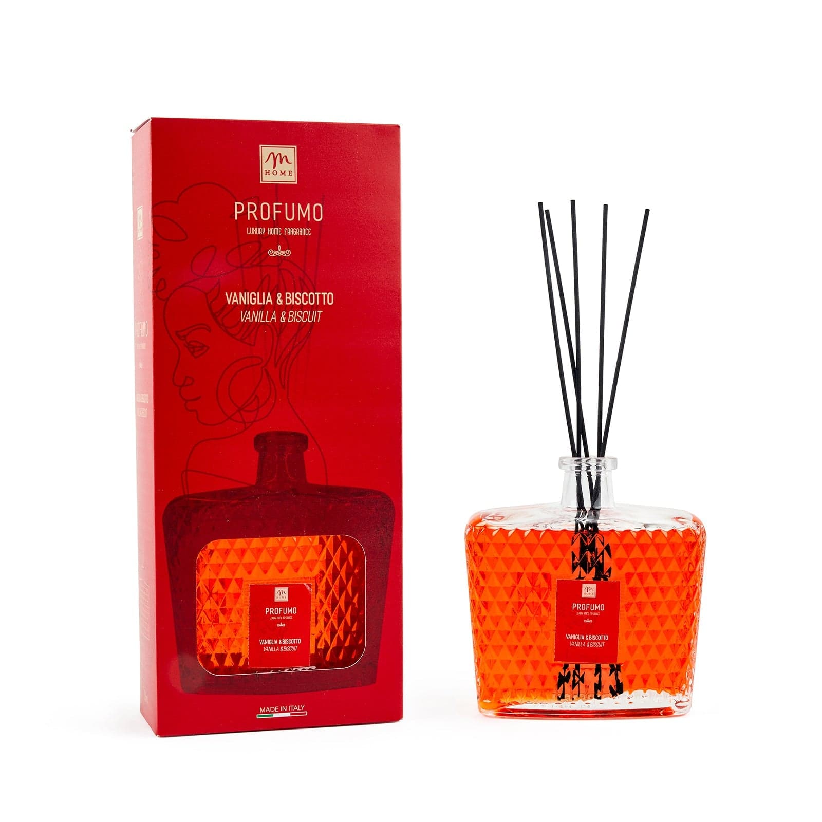 Diffusore di fragranza in vetro bottiglia diamante profumazione per ambienti 700 ml in Diffusori di oli essenziali Decor Space - Altamura, commercioVirtuoso.it