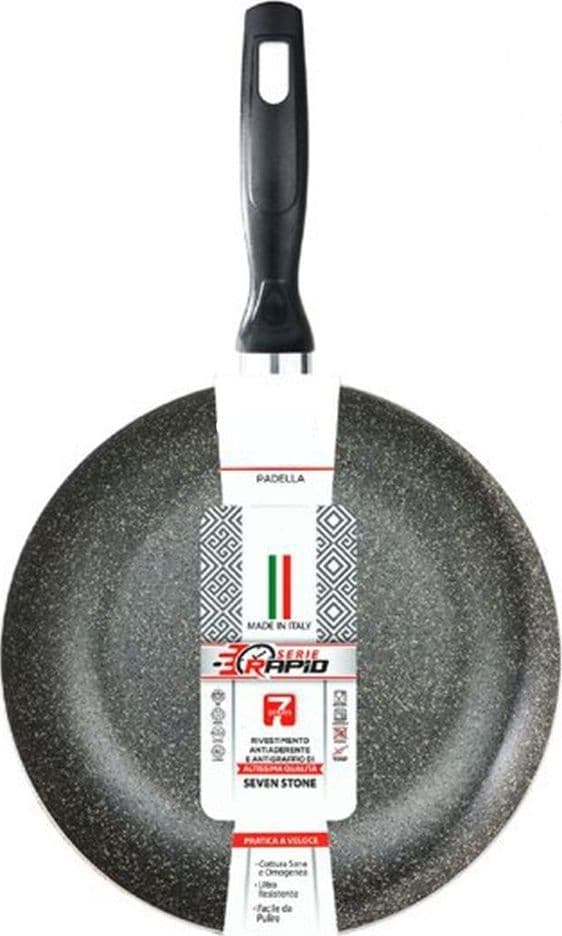 PADELLA ANTIADERENTE ANTIGRAFFIO PRATICA VELOCE RESISTENTE A 7 STRATI CUCINA DA Ø18 A 32CM - 11