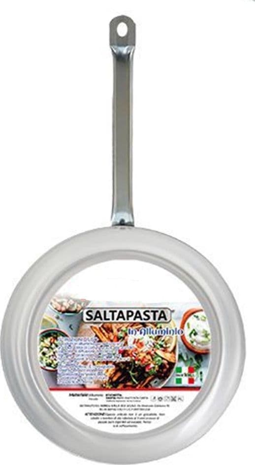 SALTAPASTA PADELLA IN ALLUMINIO CON MANICO METALLO Ø20-22-24 CM UTENSILE PER CUCINA - 6