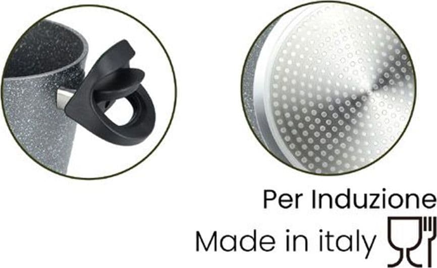 PENTOLA CUOCIPASTA ANTIADERENTE CON COPERCHIO FORATO PER PIANO A INDUZIONE DA Ø16-20CM - 5