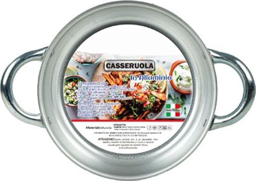 CASSERUOLA PENTOLA IN ALLUMINIO CON 2 MANIGLIE METALLO Ø16-18 CM UTENSILE PER CUCINA - 5