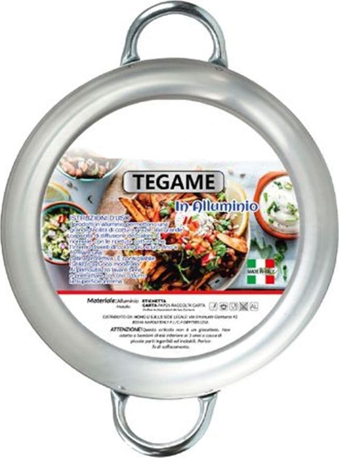 TEGAME IN ALLUMINIO PENTOLA CON 2 MANICI METALLO DA Ø20 A 30 CM UTENSILE PER CUCINA - 9