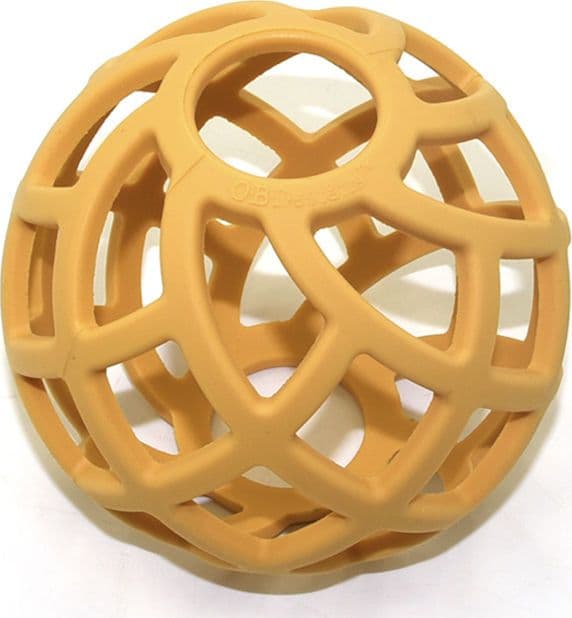 Gioco per la dentizione palla silicone OB Designs – Giallo