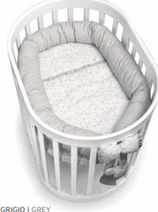 Corredo Tessile Culla C/MAT Cuoricini Leonardo – Grigio