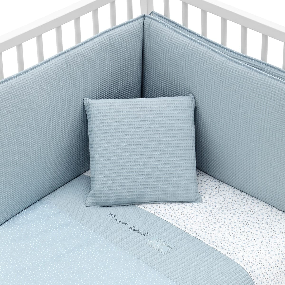 Set 2 pezzi Federa Piumone 60 Forest Azzurro 100X140X3 Cm Cambrass - 2